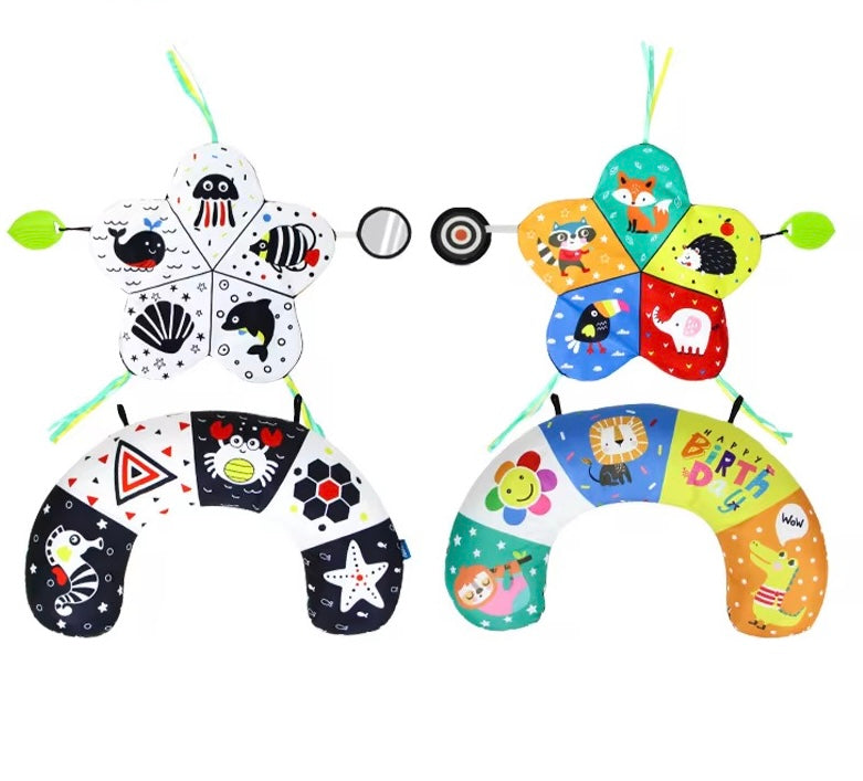 Baby Tummy Time Pillow & Sensory Toy Set