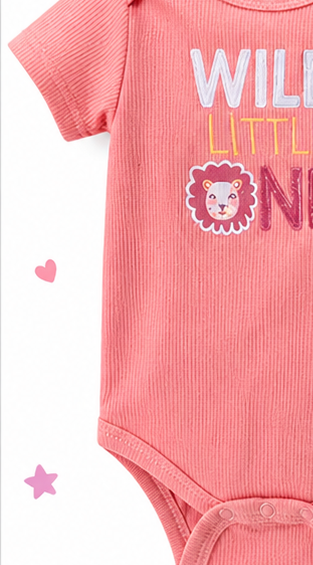 Baby Girl Bodysuit 4 Pack Cotton Soft Onesie Infant 3-9 Months Cute Outfit Set
